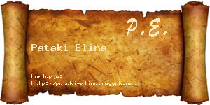 Pataki Elina névjegykártya